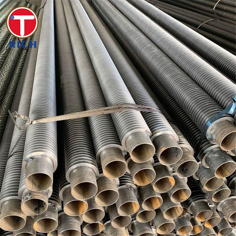 Überlapptes L-Typ-Rippenrohr aus Kohlenstoffstahl, LL-Typ-Rippenrohr mit spiralförmig gewickelten Rippen und hoher Wärmeleitfähigkeit für Wärmetauscher