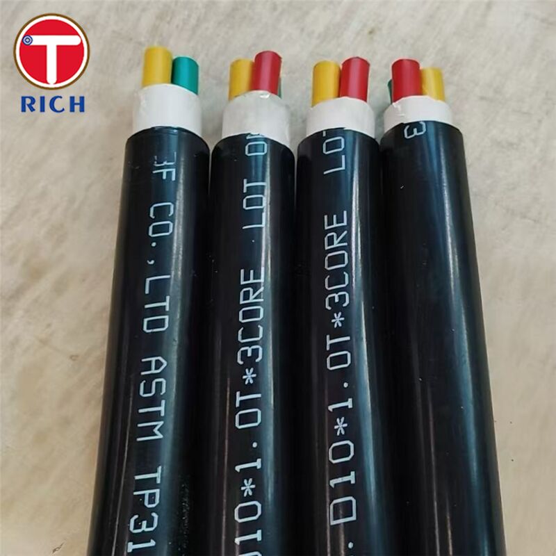 Mehrkern-Edelstahl-Nahtlosrohr mit Kunststoffbeschichtung für den Schiffbau in den Güten 304L/316L/Duplex 2205 und Kaltgezogen/Warmgewalzt